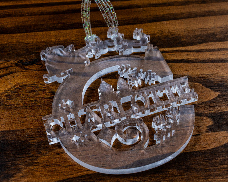 Frosted Acrylic Christmas Split Monogram Ornament