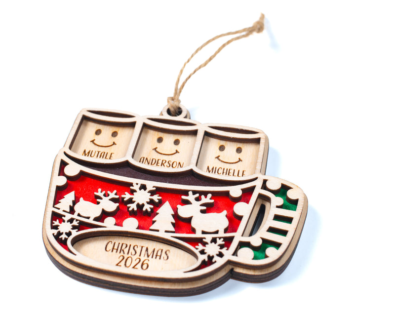 Hot Cocoa Mug Family Ornament