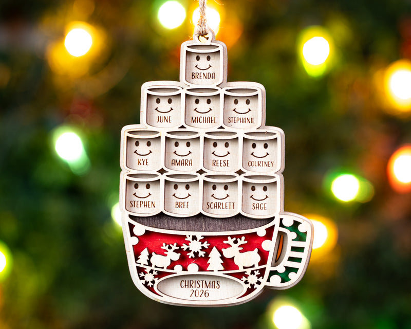 Hot Cocoa Mug Family Ornament