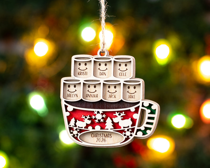 Hot Cocoa Mug Family Ornament
