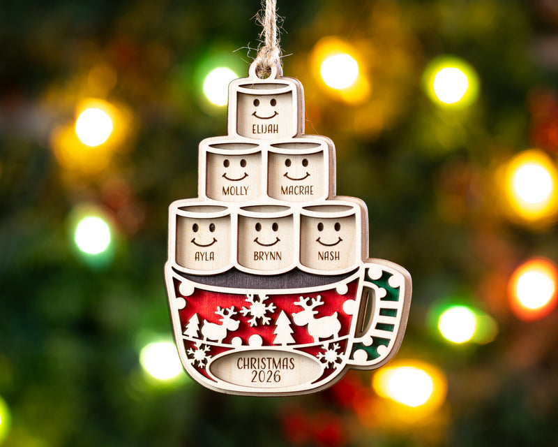 Hot Cocoa Mug Family Ornament