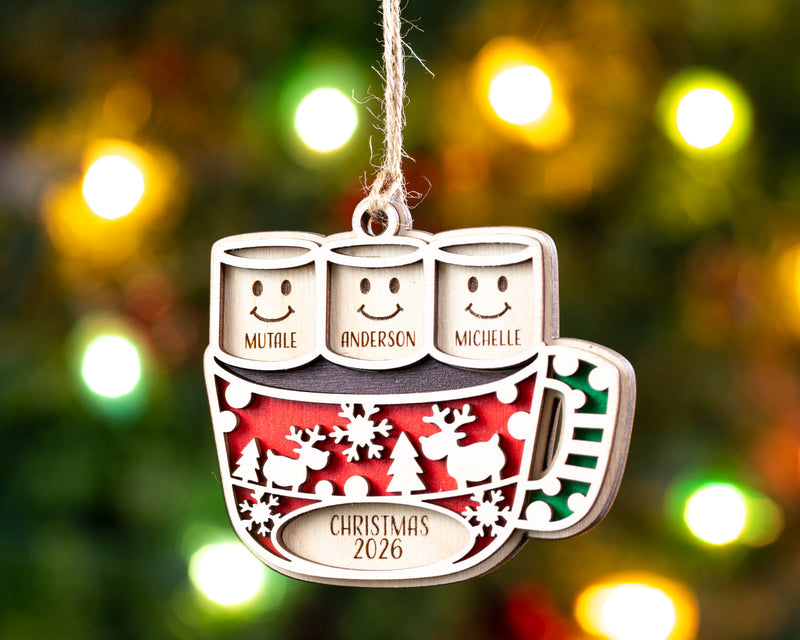 Hot Cocoa Mug Family Ornament