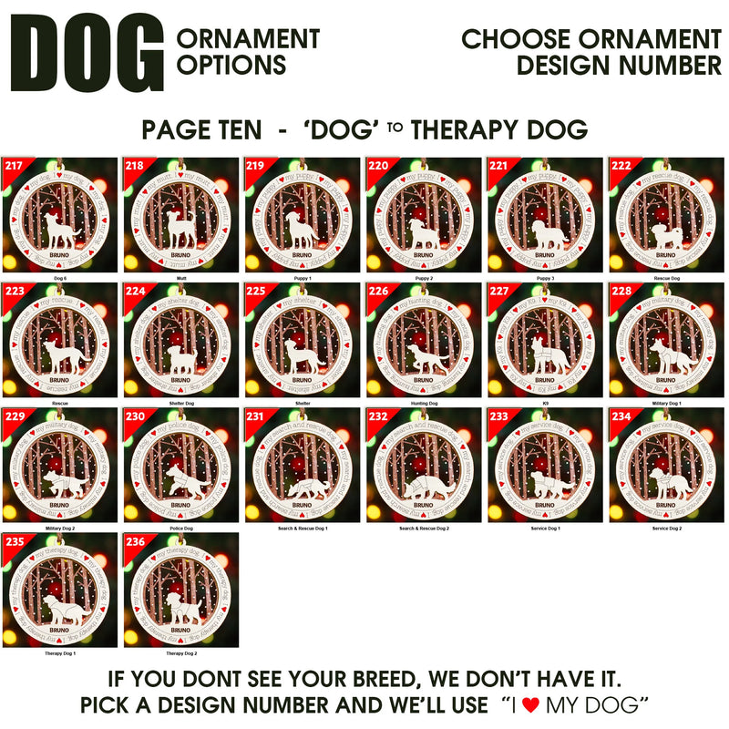 I Love My Dog Premium Christmas Ornament