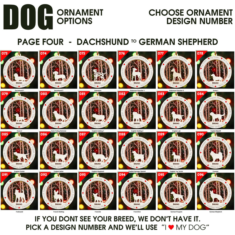 I Love My Dog Premium Christmas Ornament