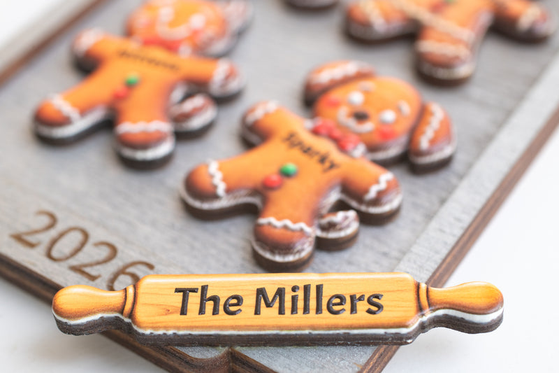 Gingerbread Tray Family Cookie Christmas Ornament