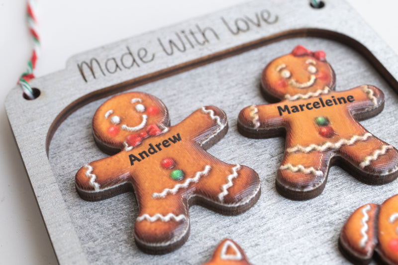 Gingerbread Tray Family Cookie Christmas Ornament