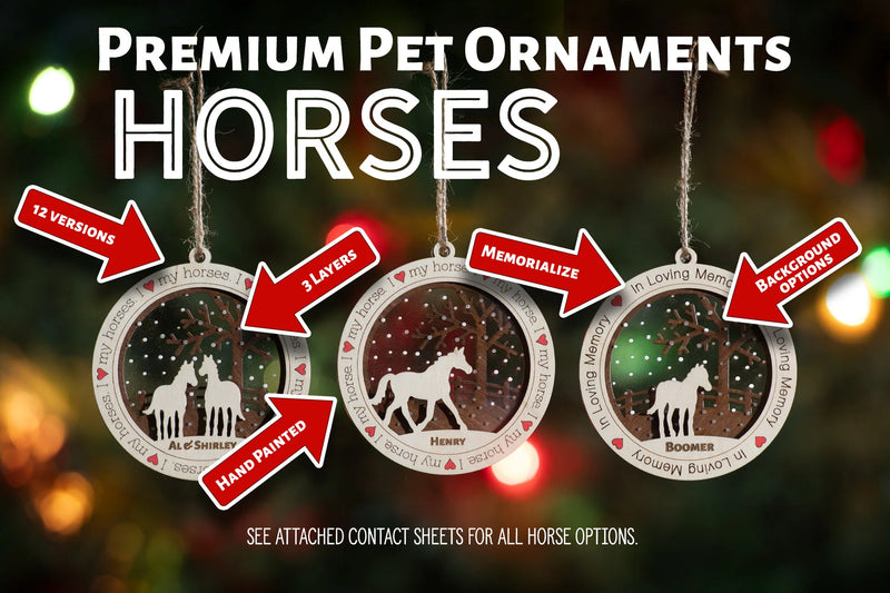 I Love My Horse Premium Christmas Ornament