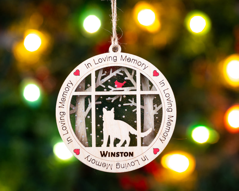I Love My Cat Premium Christmas Ornament