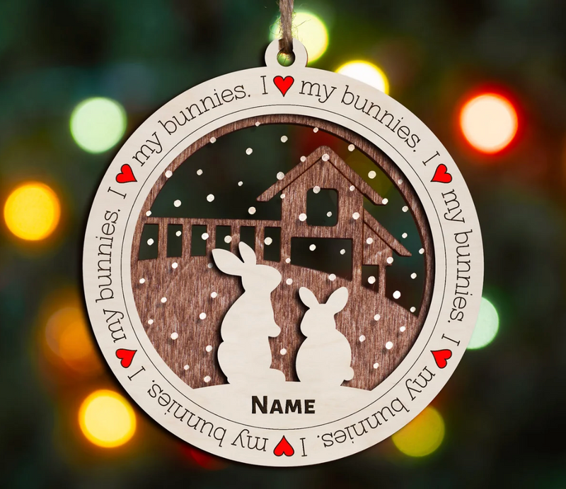 I Love My Farm Animal Premium Christmas Ornament