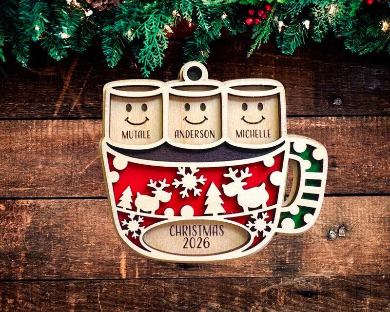 Hot Cocoa Mug Family Ornament