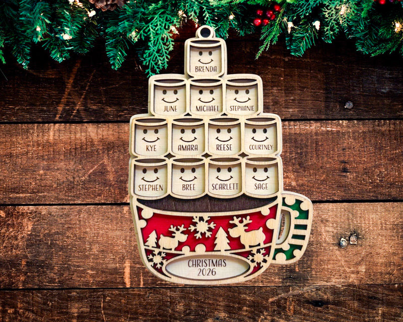 Hot Cocoa Mug Family Ornament