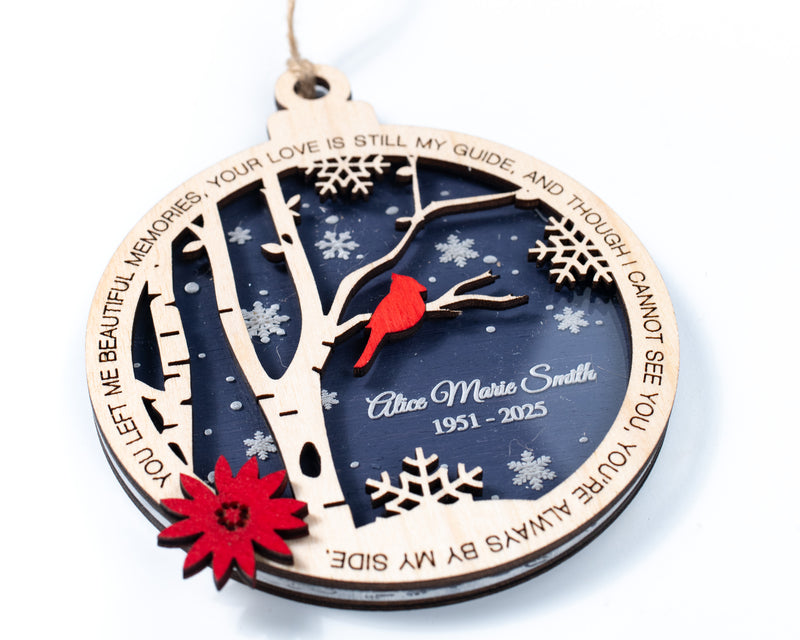 Personalized Cardinal Memorial Ornament