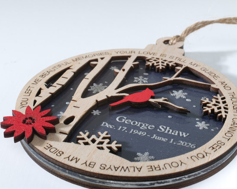 Personalized Cardinal Memorial Ornament