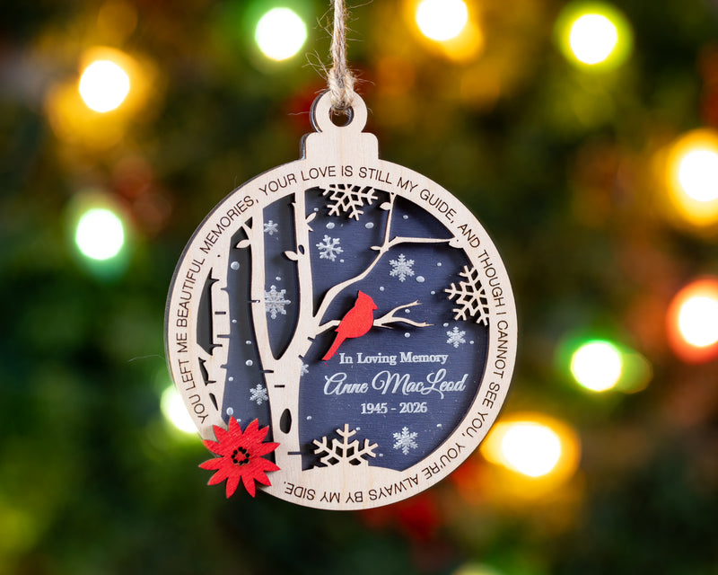 Personalized Cardinal Memorial Ornament