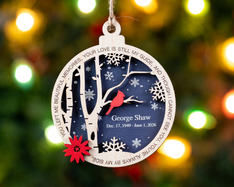 Personalized Cardinal Memorial Ornament