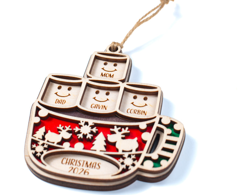 Hot Cocoa Mug Family Ornament