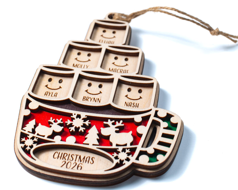 Hot Cocoa Mug Family Ornament