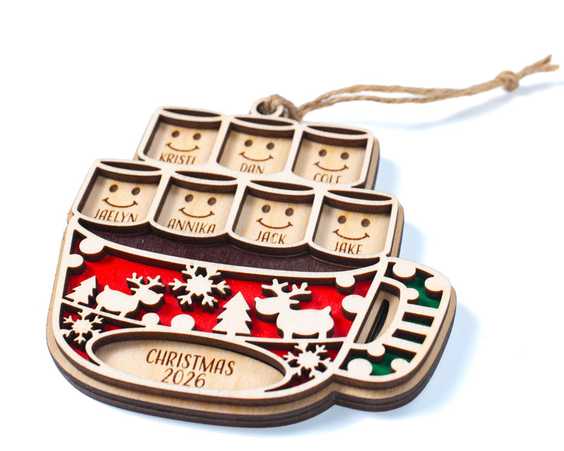 Hot Cocoa Mug Family Ornament
