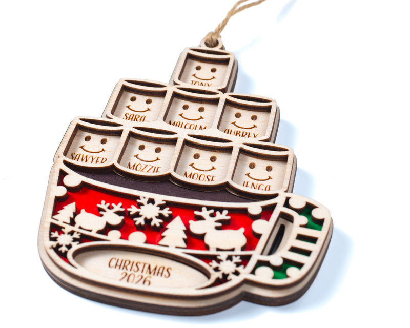 Hot Cocoa Mug Family Ornament