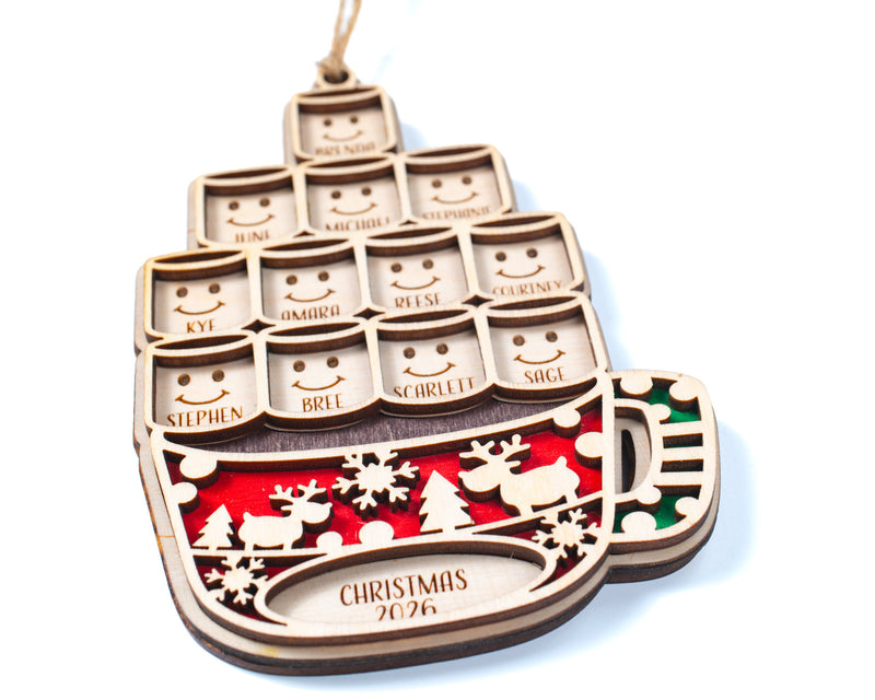 Hot Cocoa Mug Family Ornament