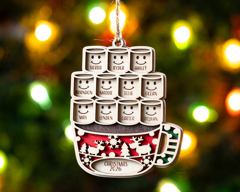 Hot Cocoa Mug Family Ornament
