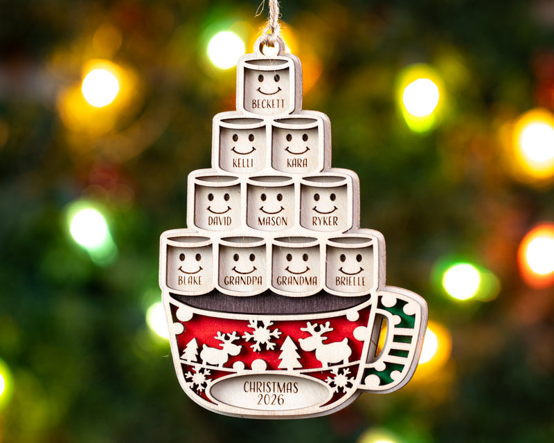 Hot Cocoa Mug Family Ornament