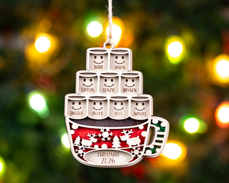 Hot Cocoa Mug Family Ornament