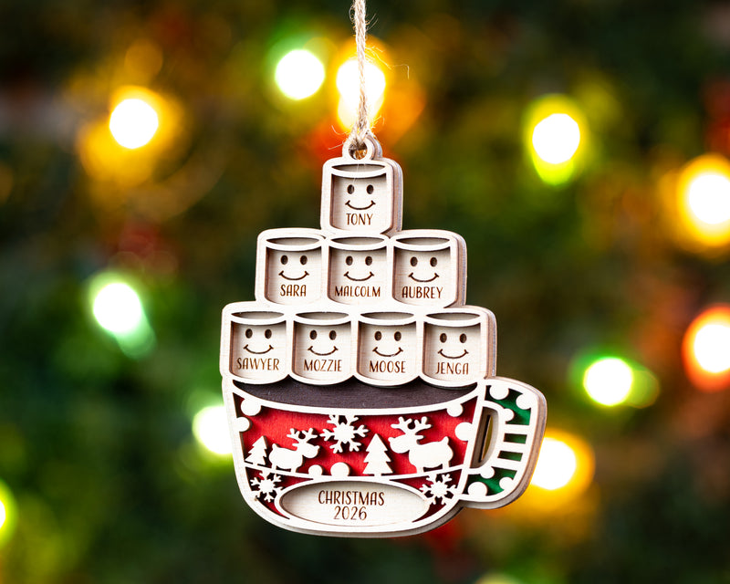 Hot Cocoa Mug Family Ornament