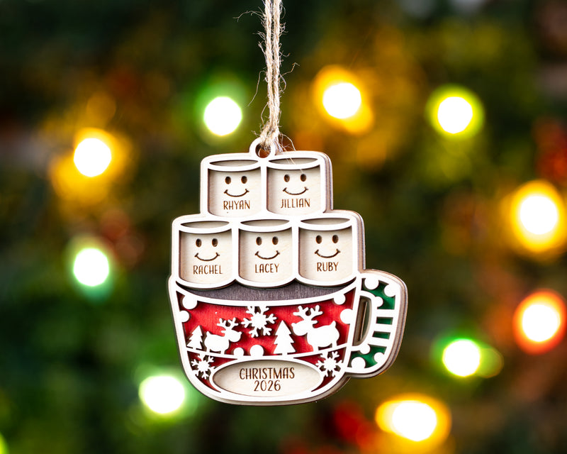 Hot Cocoa Mug Family Ornament