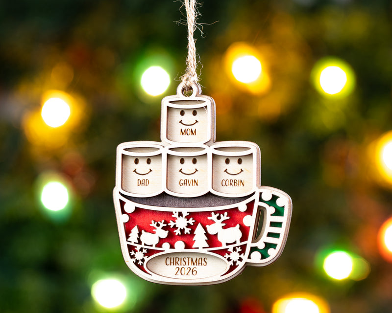 Hot Cocoa Mug Family Ornament