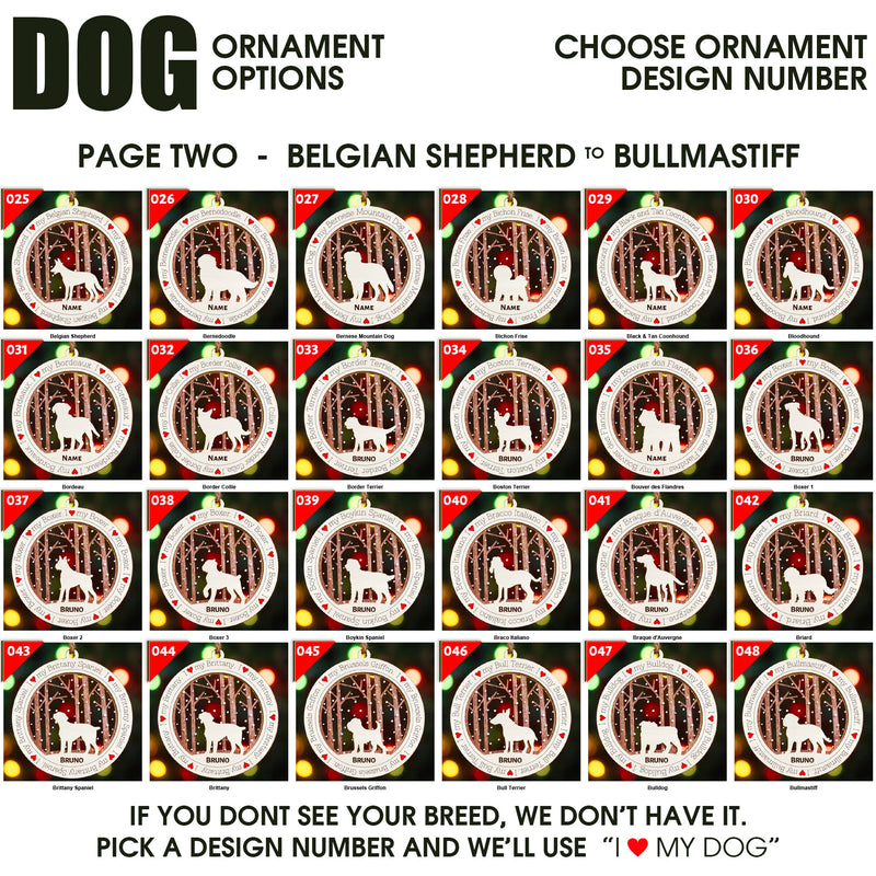 I Love My Dog Premium Christmas Ornament