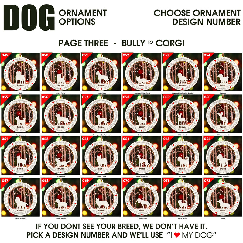 I Love My Dog Premium Christmas Ornament