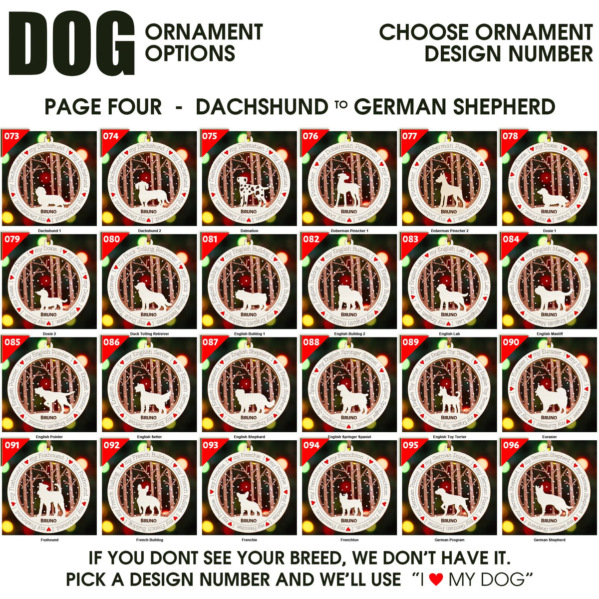 I Love My Dog Premium Christmas Ornament