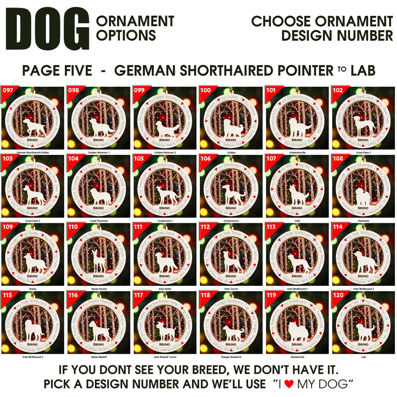 I Love My Dog Premium Christmas Ornament
