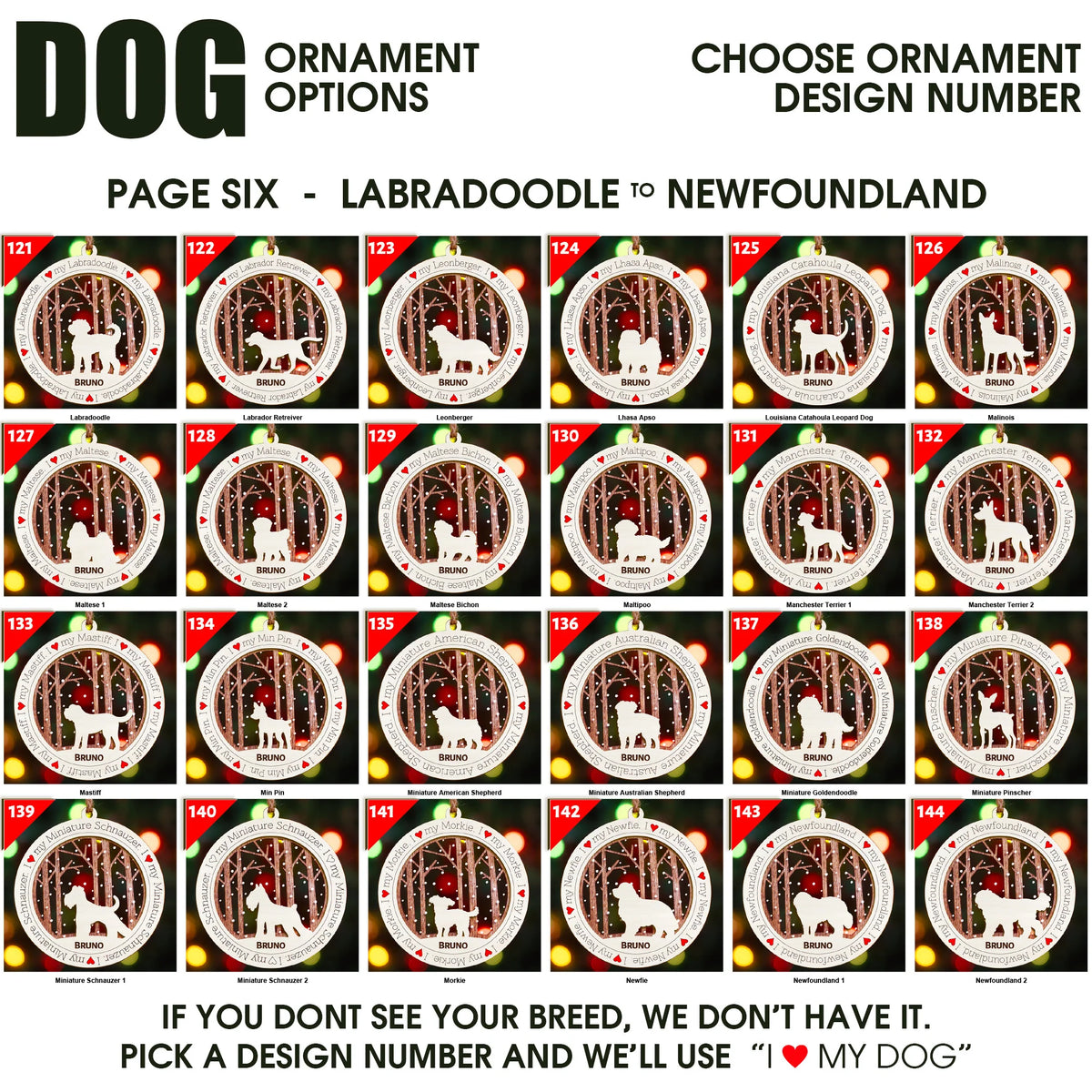 I Love My Dog Premium Christmas Ornament