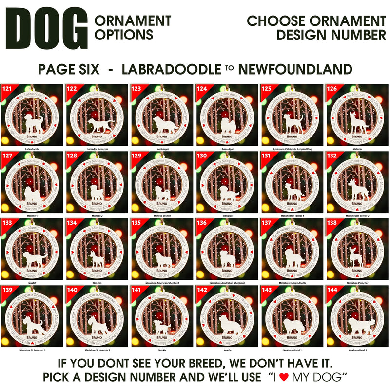I Love My Dog Premium Christmas Ornament