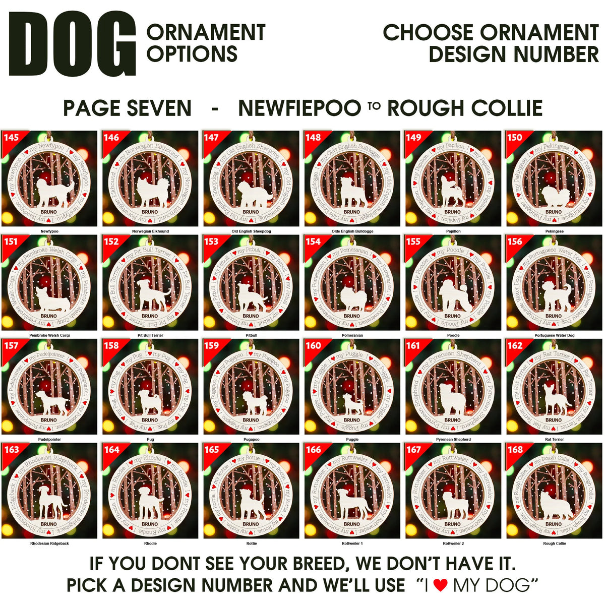 I Love My Dog Premium Christmas Ornament