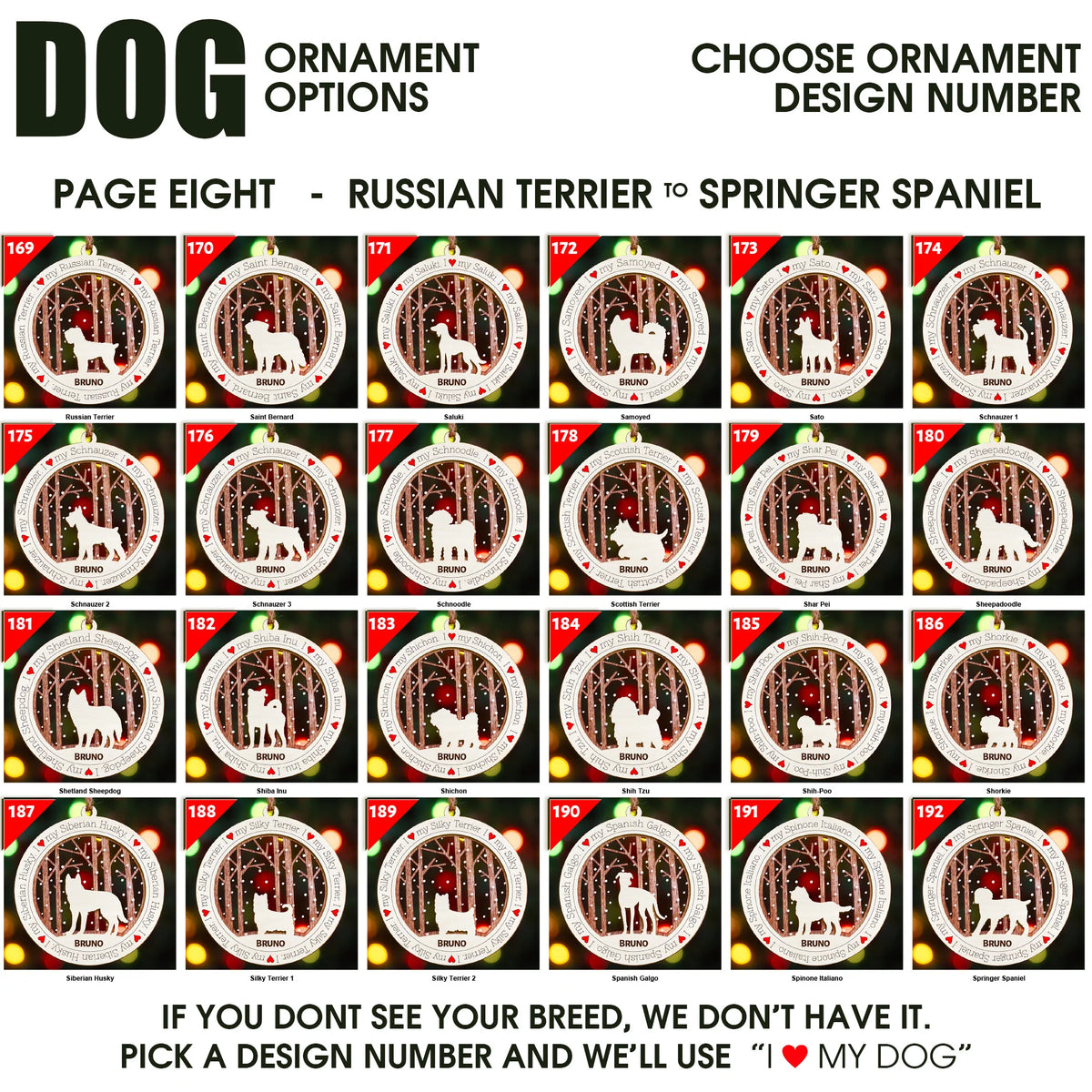 I Love My Dog Premium Christmas Ornament