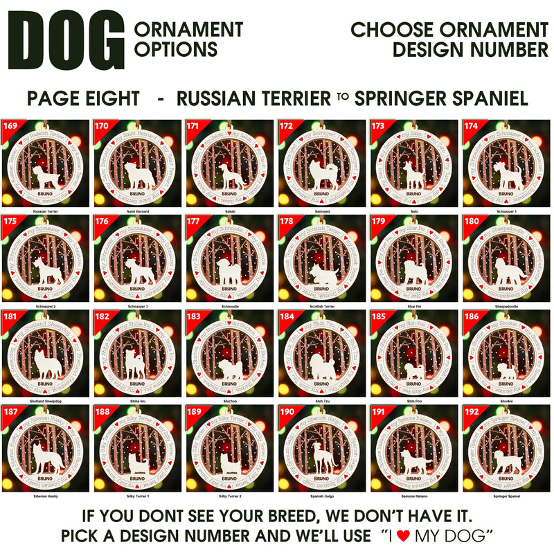 I Love My Dog Premium Christmas Ornament