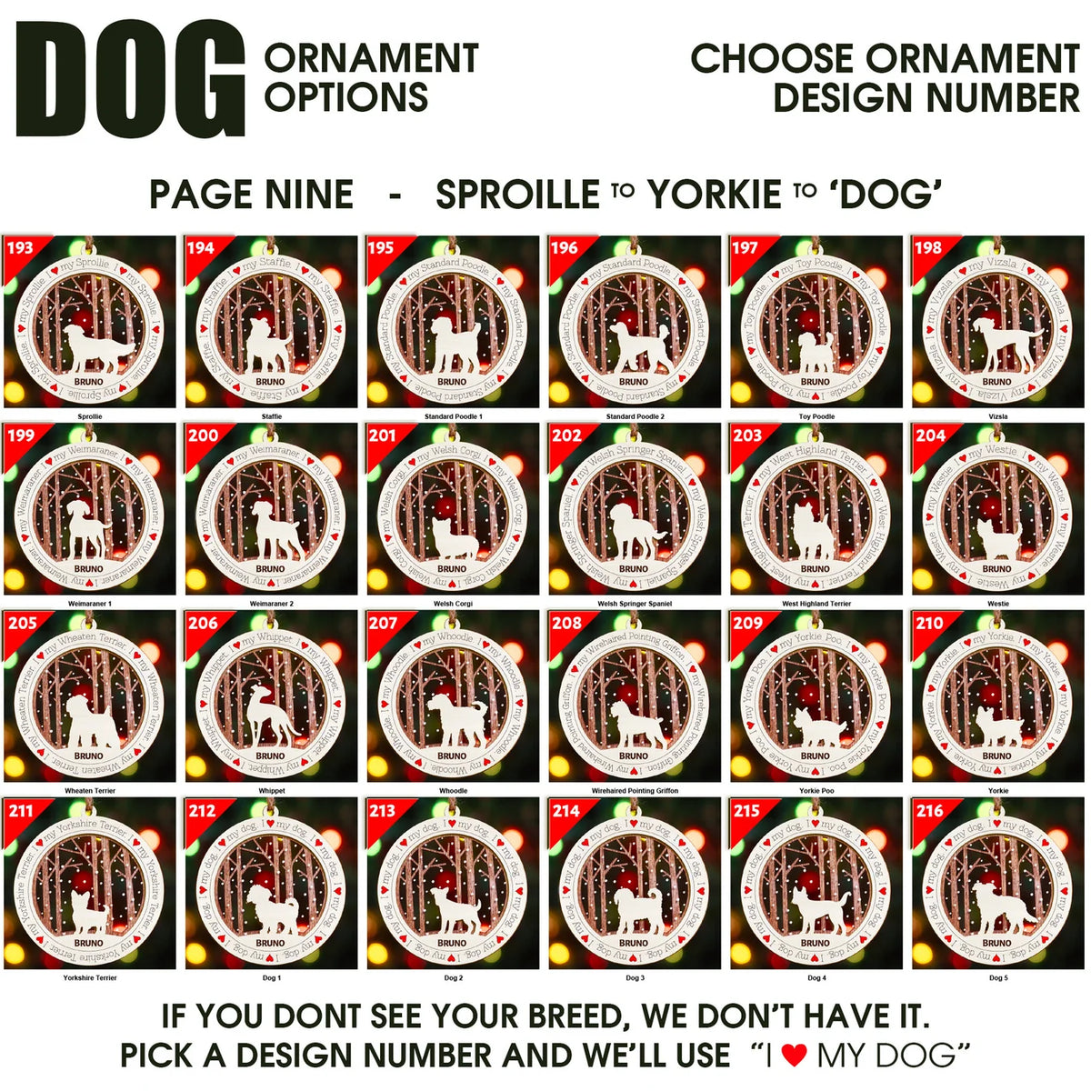 I Love My Dog Premium Christmas Ornament