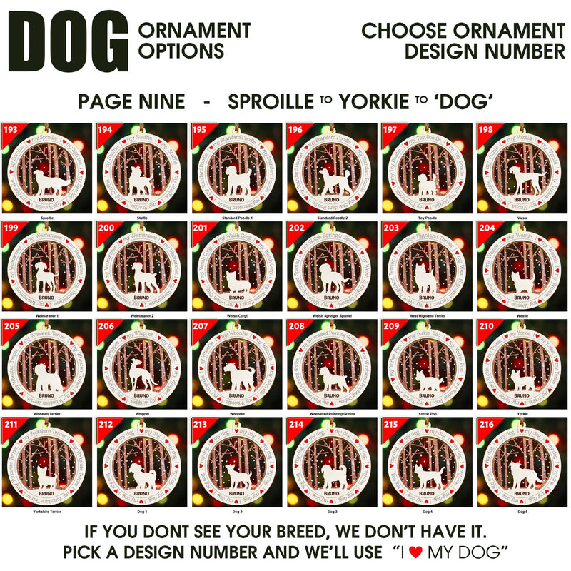 I Love My Dog Premium Christmas Ornament