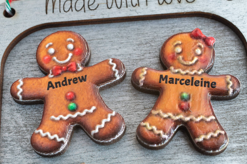 Gingerbread Tray Family Cookie Christmas Ornament