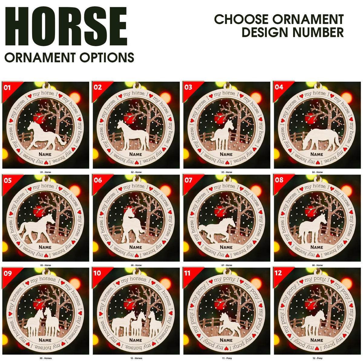 I Love My Horse Premium Christmas Ornament