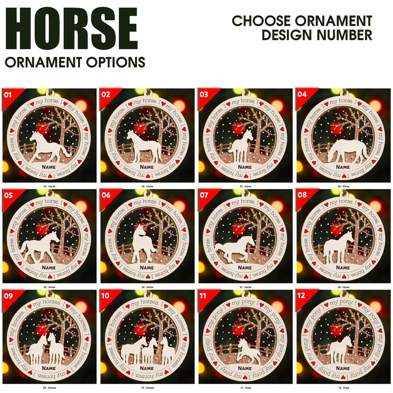 I Love My Horse Premium Christmas Ornament