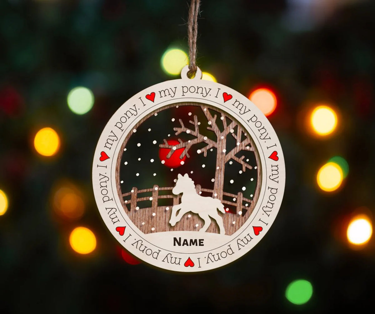 I Love My Horse Premium Christmas Ornament