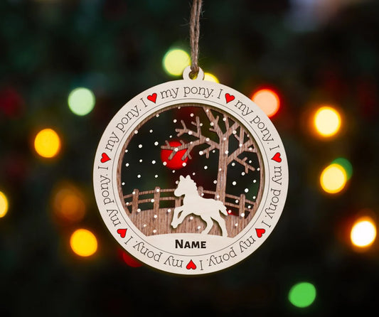 I Love My Horse Premium Christmas Ornament