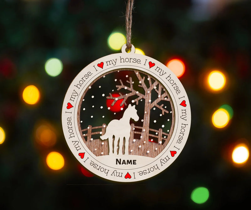 I Love My Horse Premium Christmas Ornament
