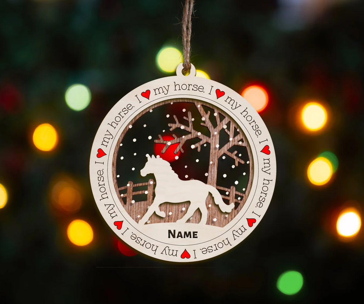 I Love My Horse Premium Christmas Ornament