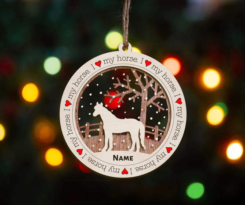 I Love My Horse Premium Christmas Ornament