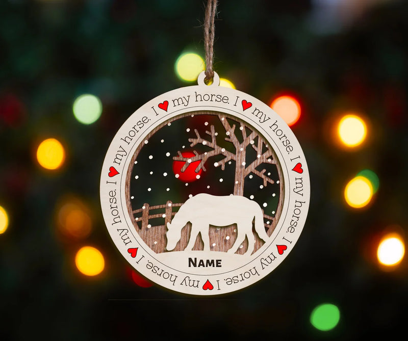 I Love My Horse Premium Christmas Ornament